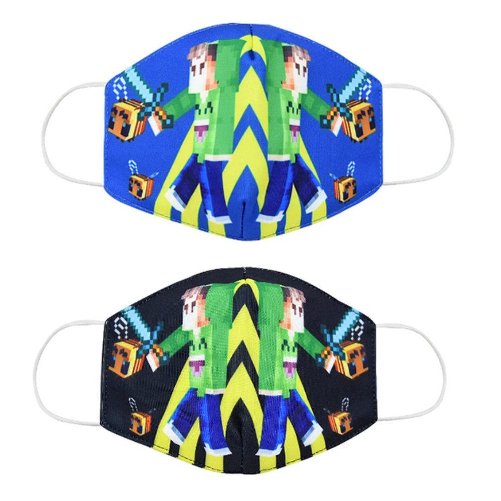 2Pcs Kids Minecraft Cotton Face Masks